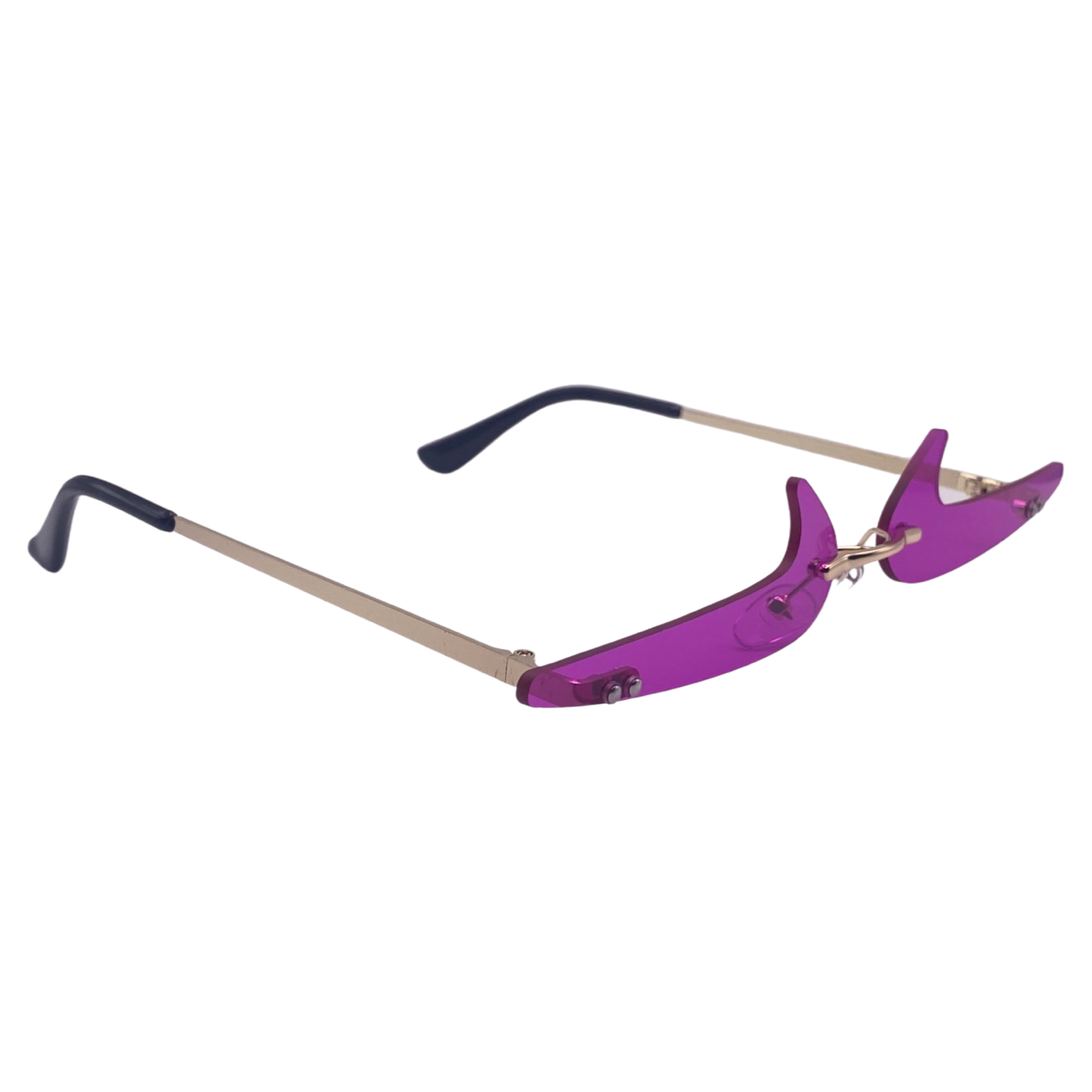 (C) 6170 | Backward Checkmark Novelty Rimless Sunglasses