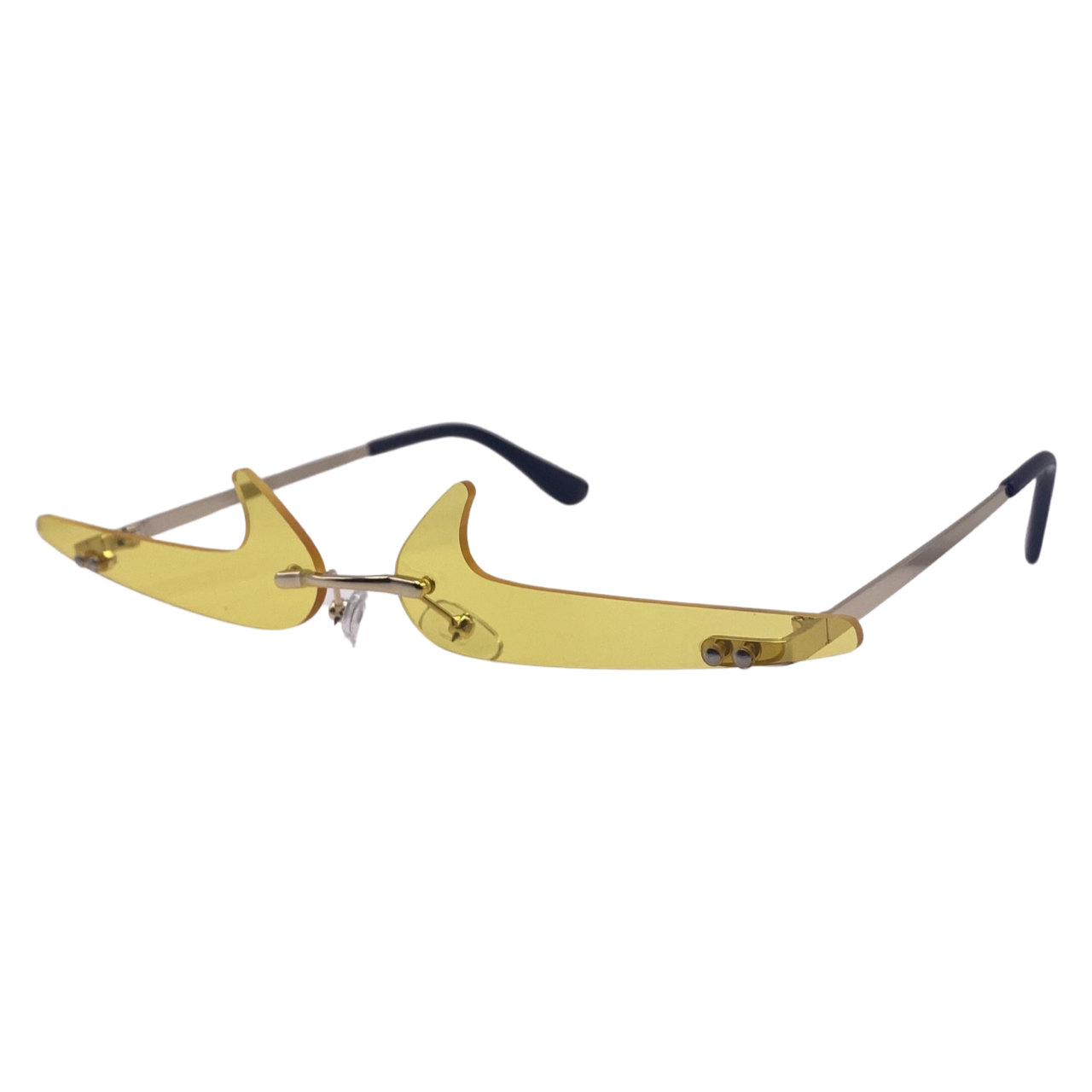 (C) 6170 | Backward Checkmark Novelty Rimless Sunglasses