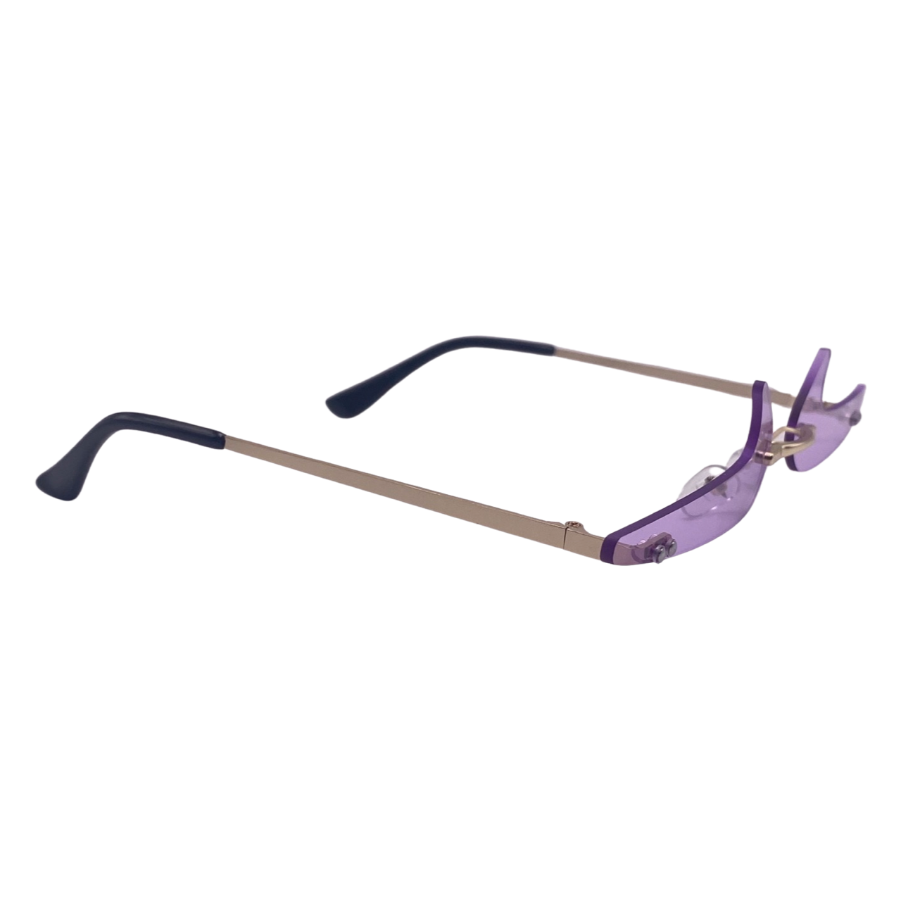 (C) 6170 | Backward Checkmark Novelty Rimless Sunglasses