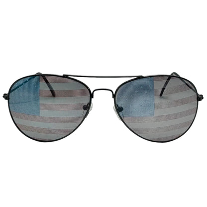 Black USA Flag Aviator Sunglasses