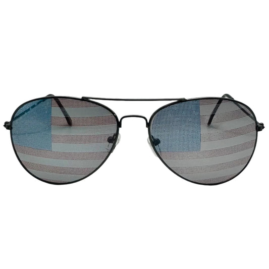 Black USA Flag Aviator Sunglasses
