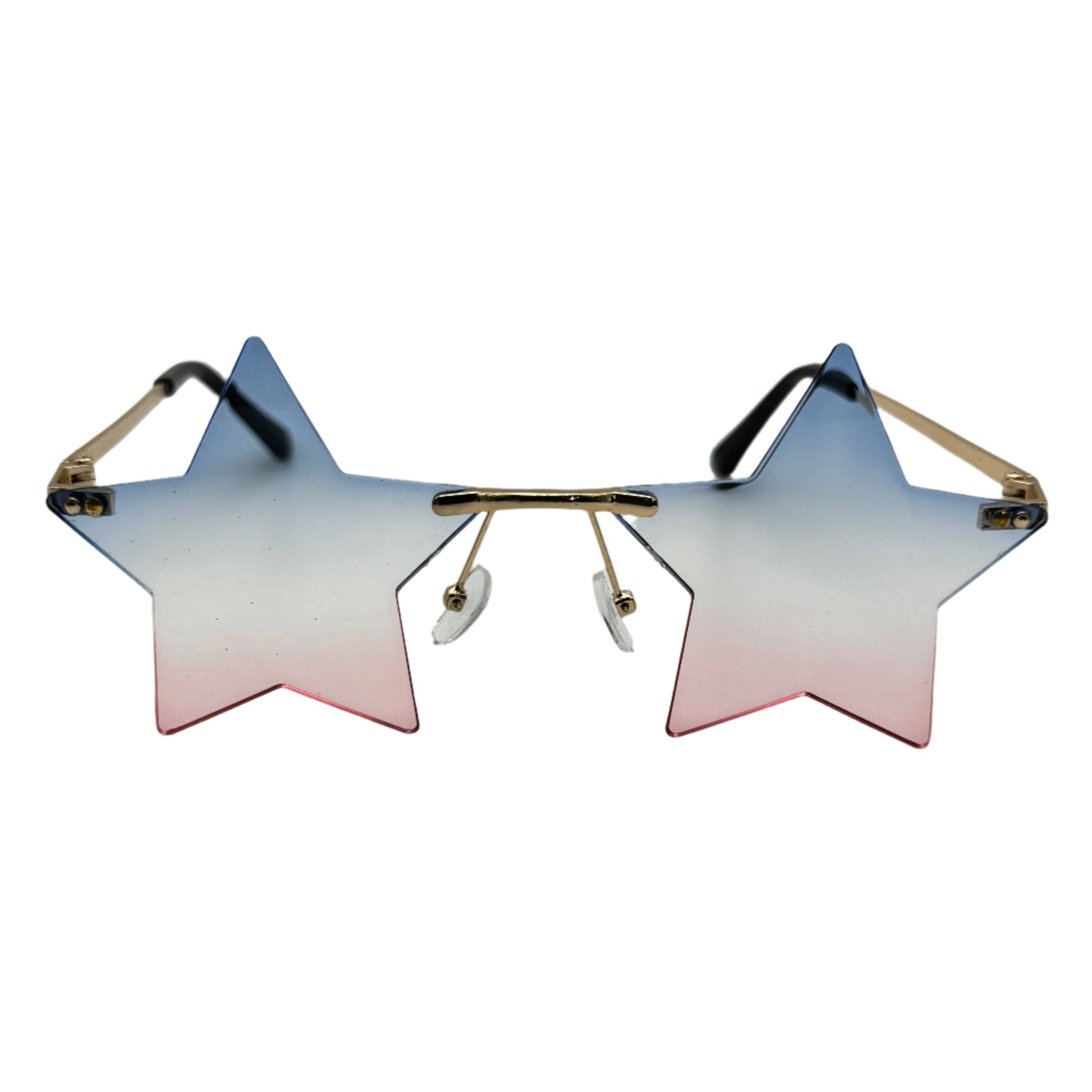 Blue/Red Rimless Start Sunglasses