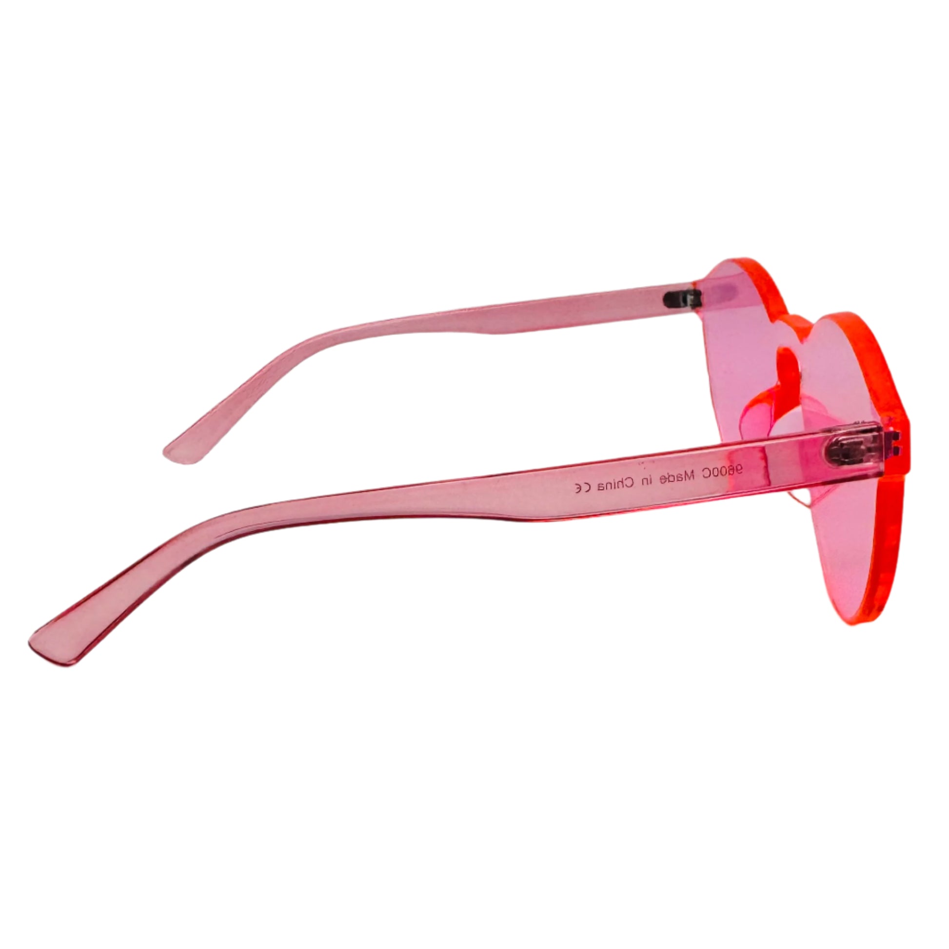 Pink Rimless Round Acrylic Sunglasses