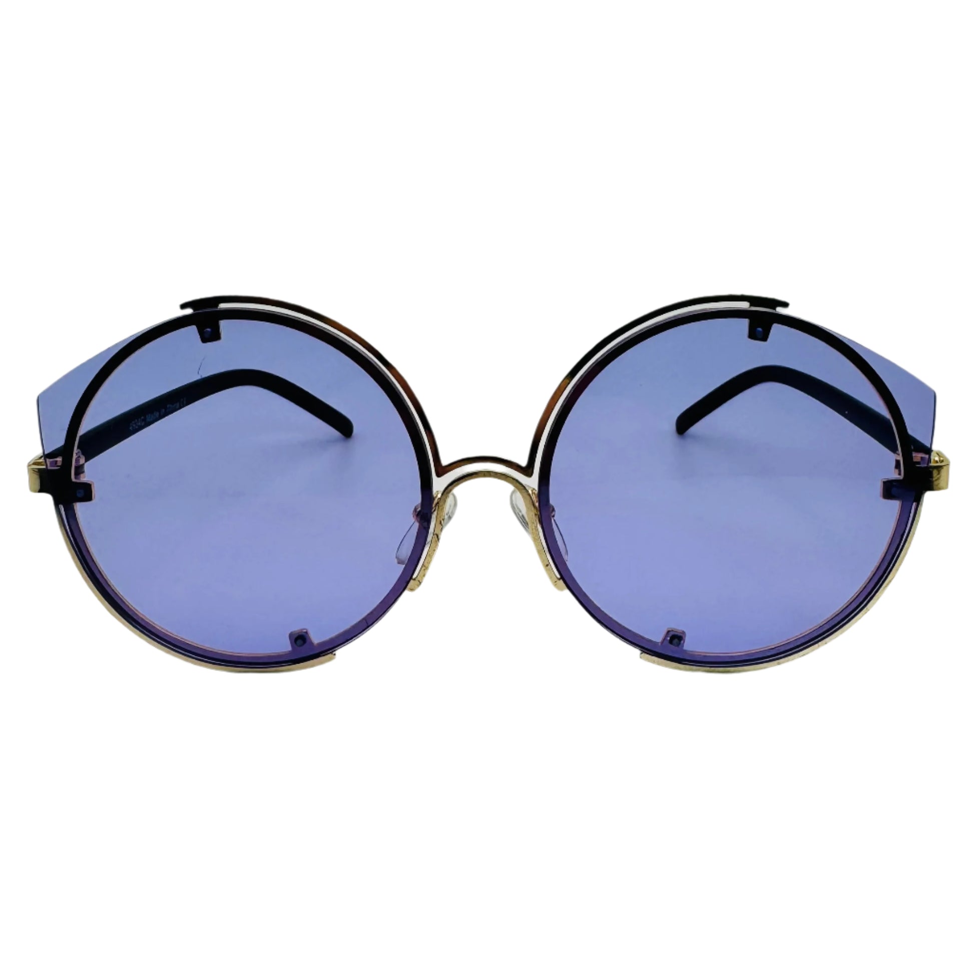 Purple Rimless Luxe Circle Sunglasses