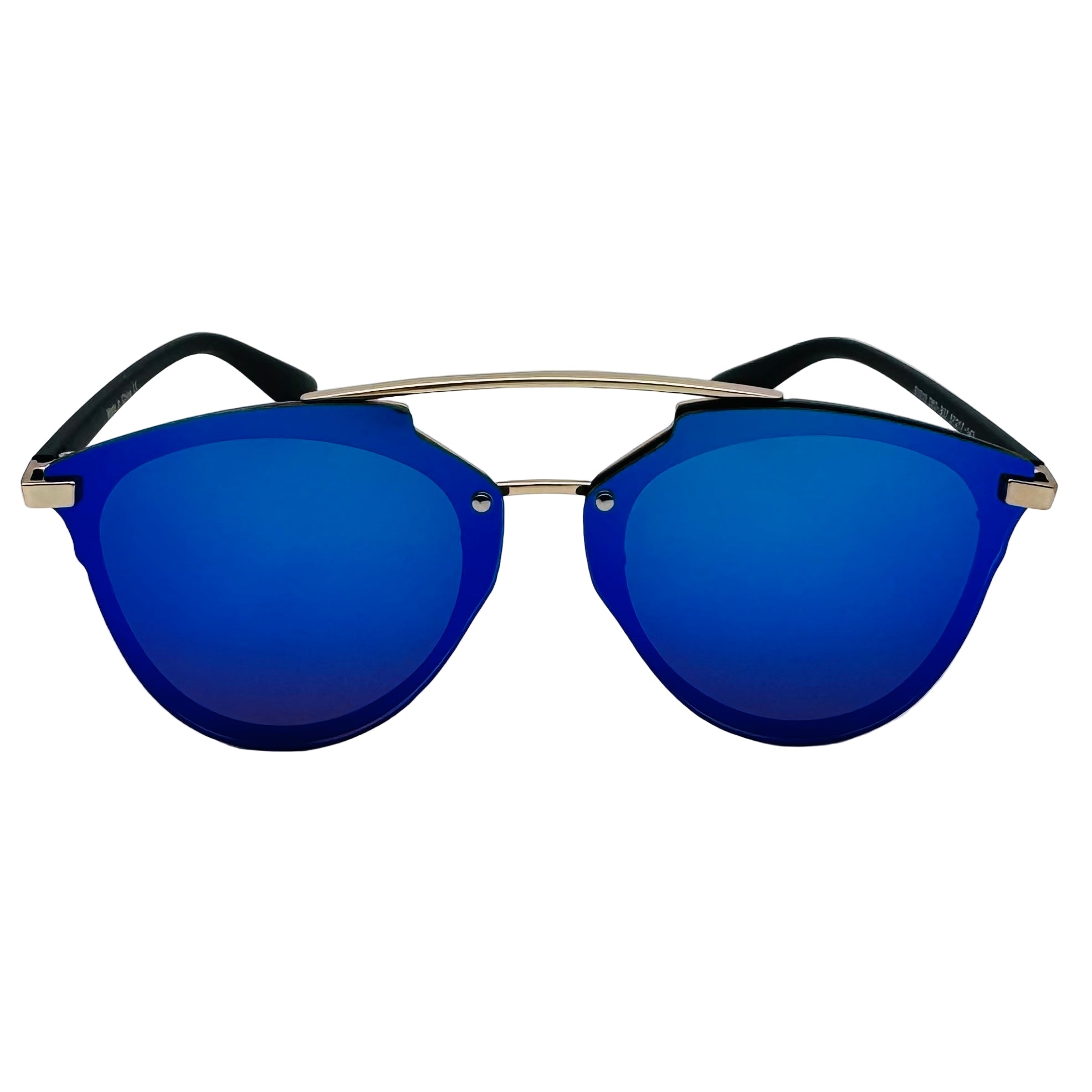 Black sunglasses with colorful embellishments on a white background