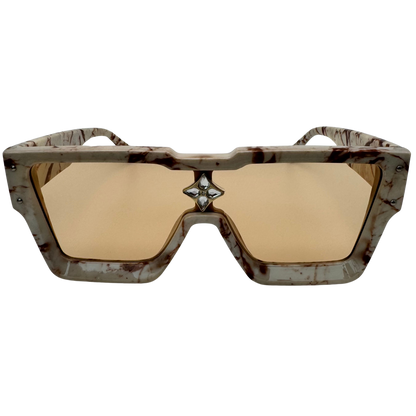 6156 | Square Single Piece Lens Sunglasses with Accents