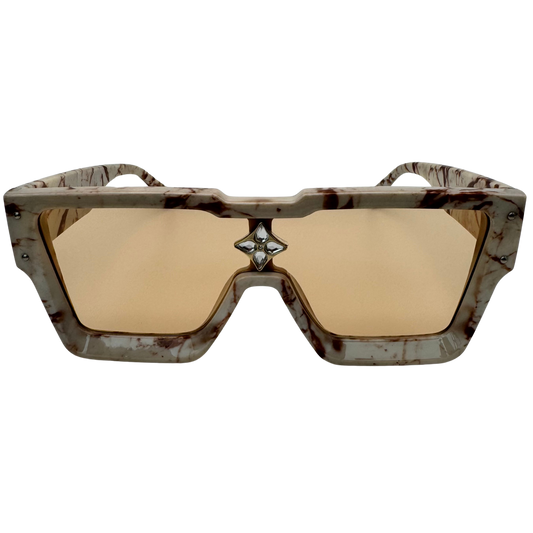 6156 | Square Single Piece Lens Sunglasses with Accents