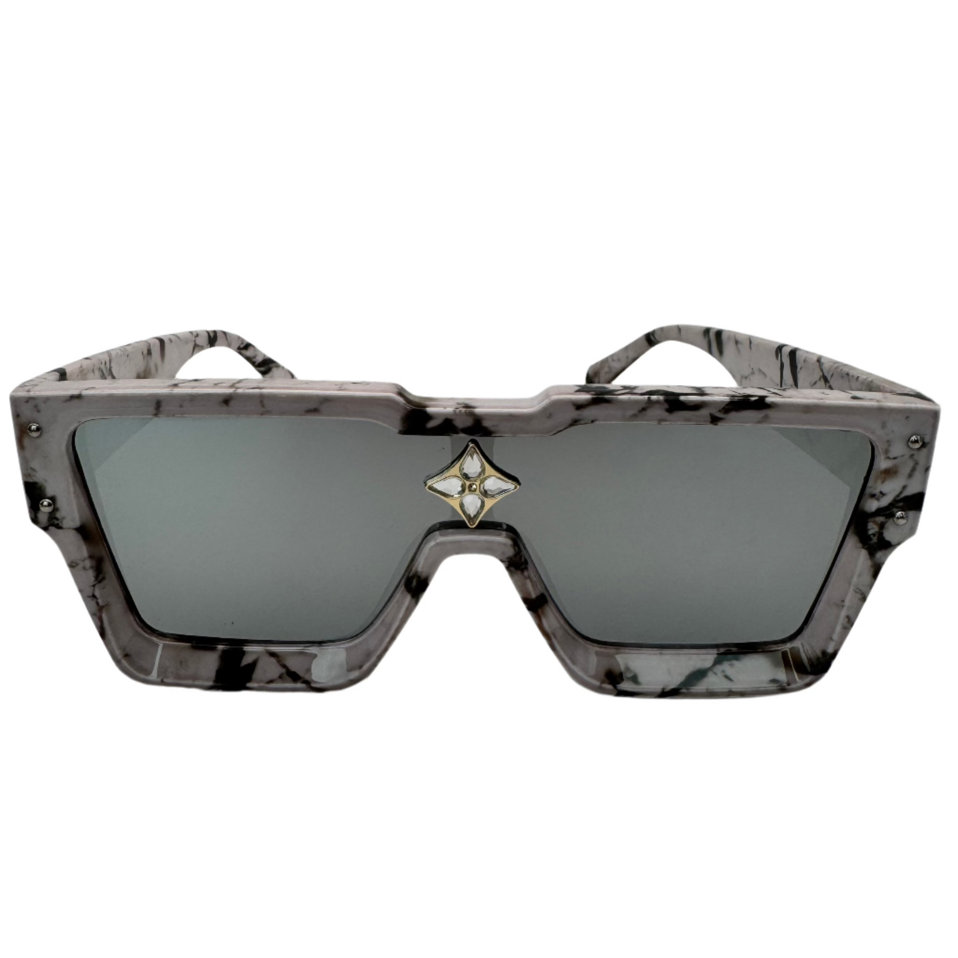 Grey Marble Single Piece Lens Sunglasses