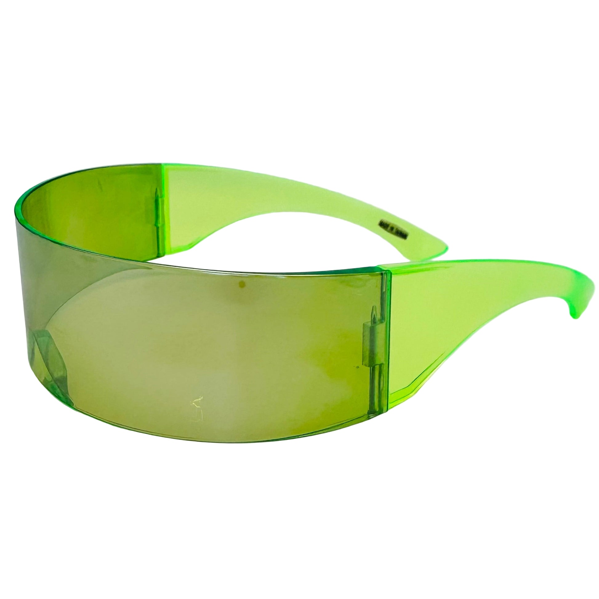 Green visor on a white background