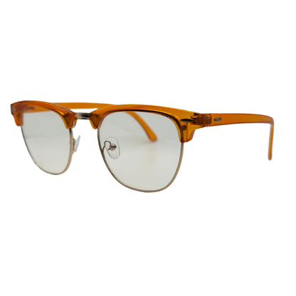 6039 (C) | Browline Clear Lens Non-Prescription Glasses with Color Accents