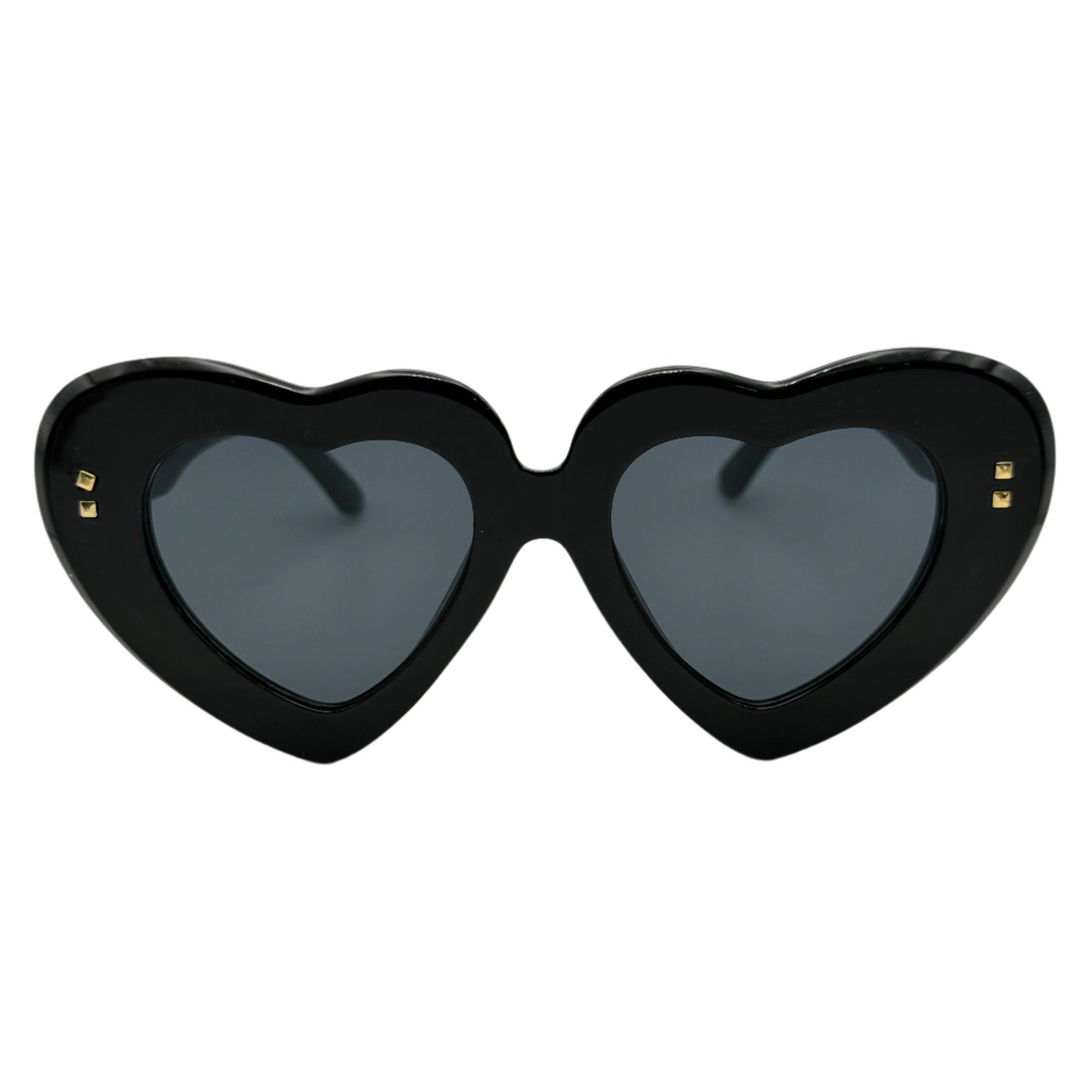 Black Thick Frame Novelty Heart Sunglasses