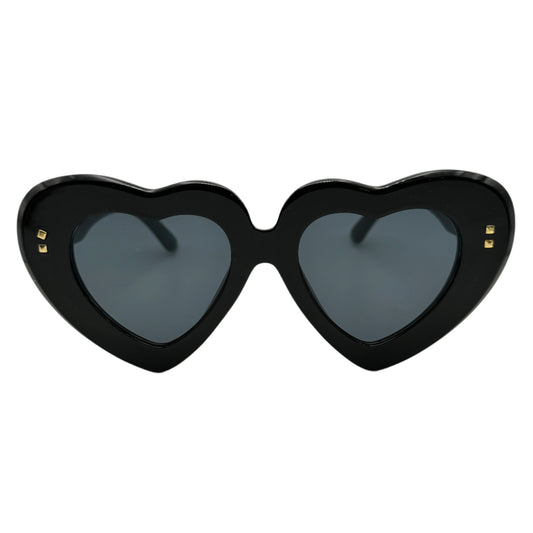 Black Thick Frame Novelty Heart Sunglasses