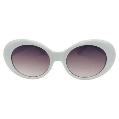 White Oval Lens Clout Sunglasses