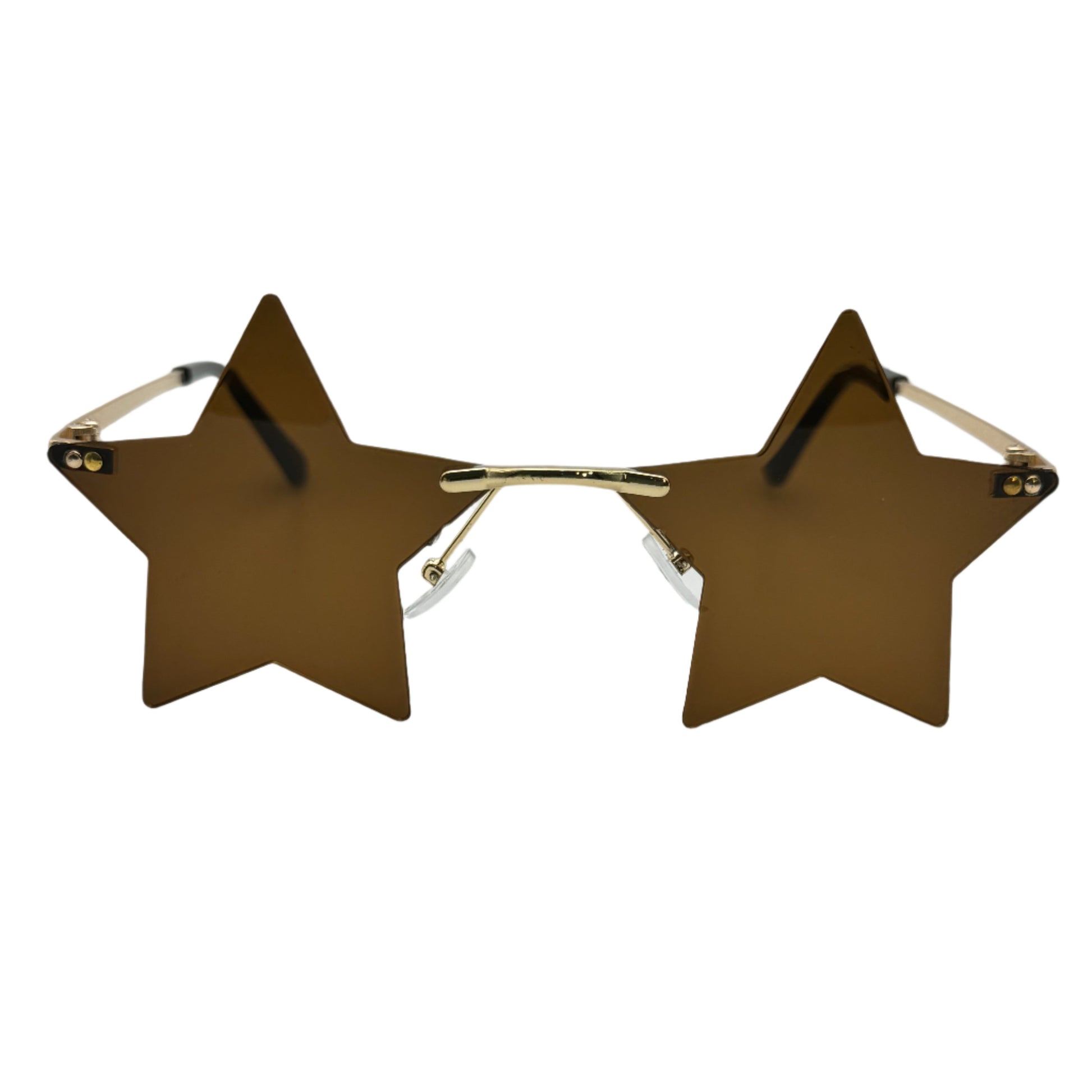 Brown Rimless Star Sunglasses