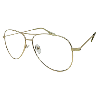 Gold Clear Lens Aviator Glasses - Non Prescription