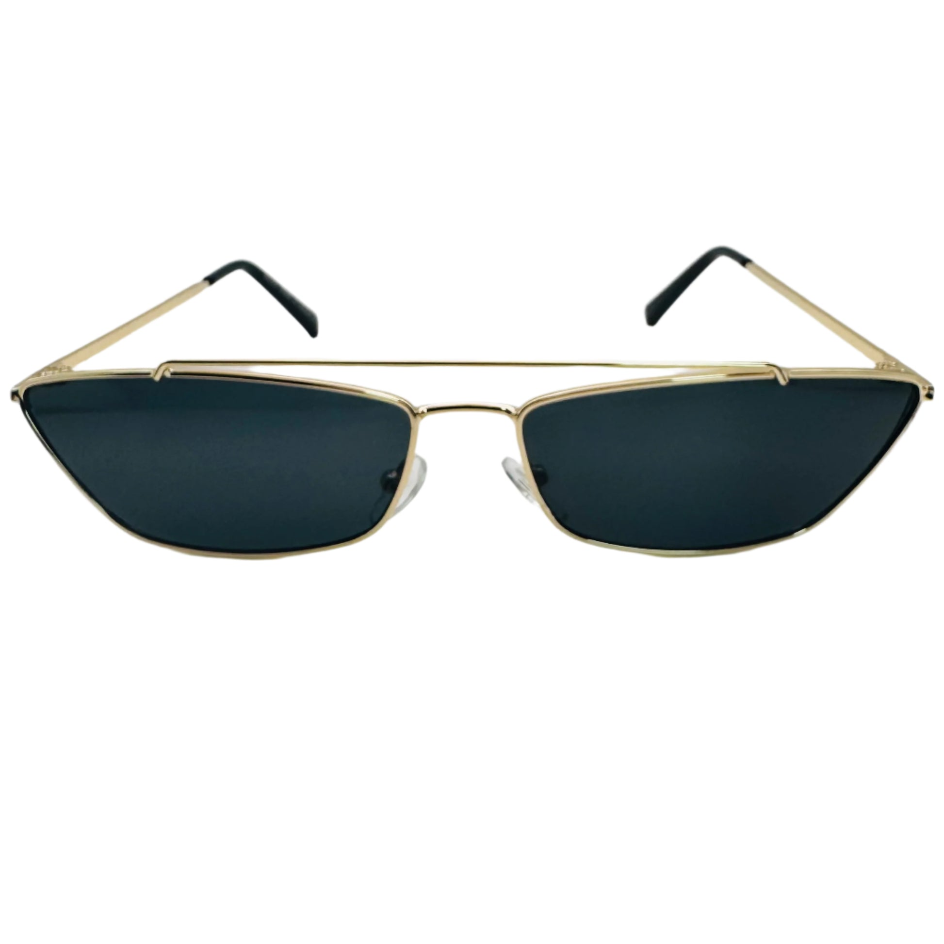 Black/Gold Semi-Rectangle Sunglasses