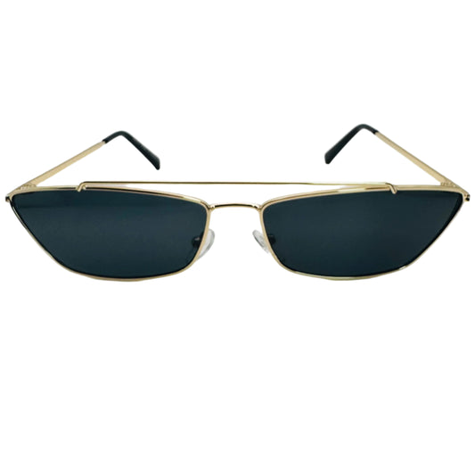 Black/Gold Semi-Rectangle Sunglasses