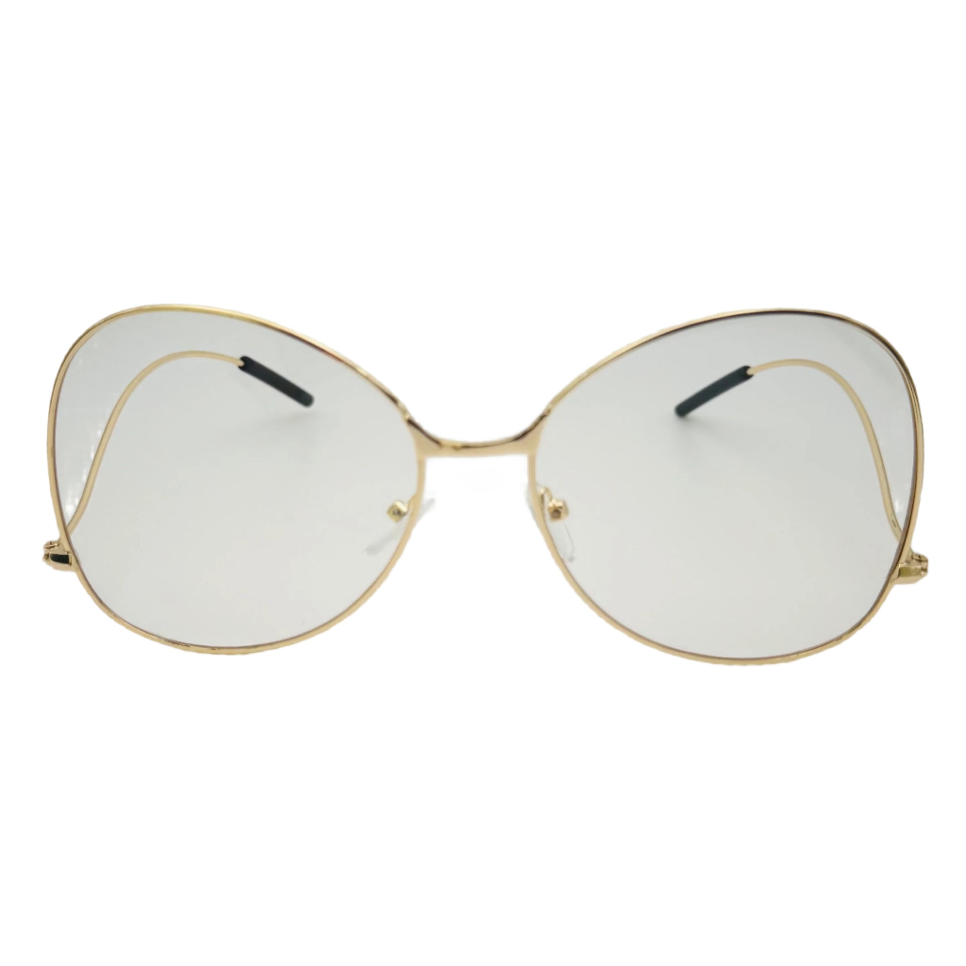 Gold Butterfly Lens Clear Lens Glasses - Non Prescription