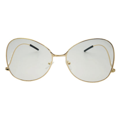 Gold Butterfly Lens Clear Lens Glasses - Non Prescription