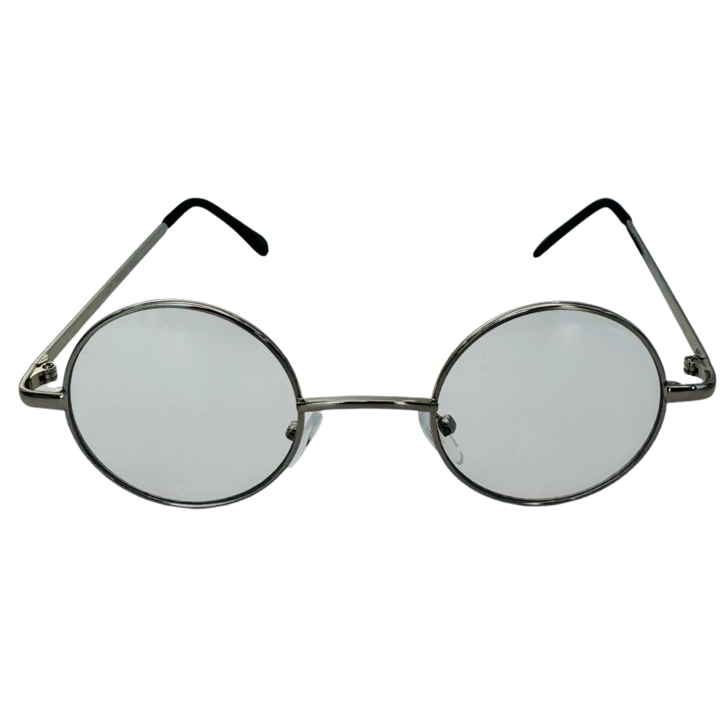 Silver Clear Lens Non-Prescription Circle Glasses