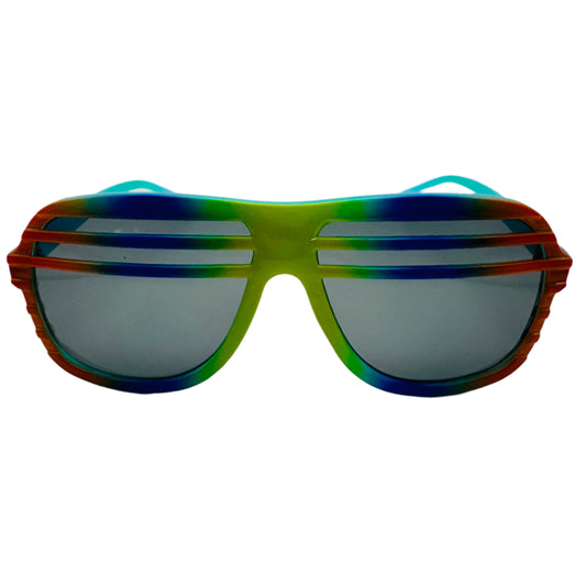 Rainbow Glow in the Dark Aviator Sunglasses