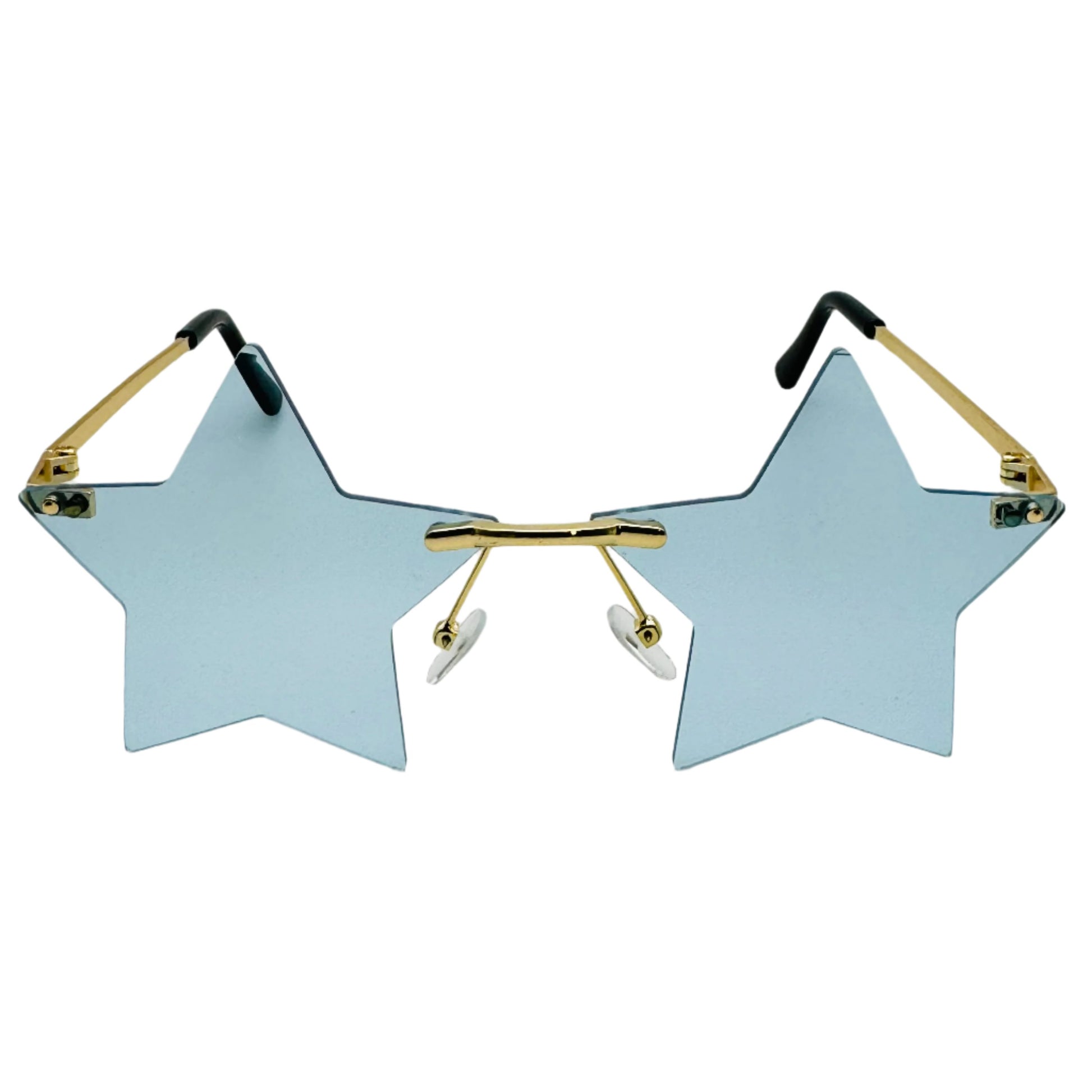 Blue Rimless Start Sunglasses