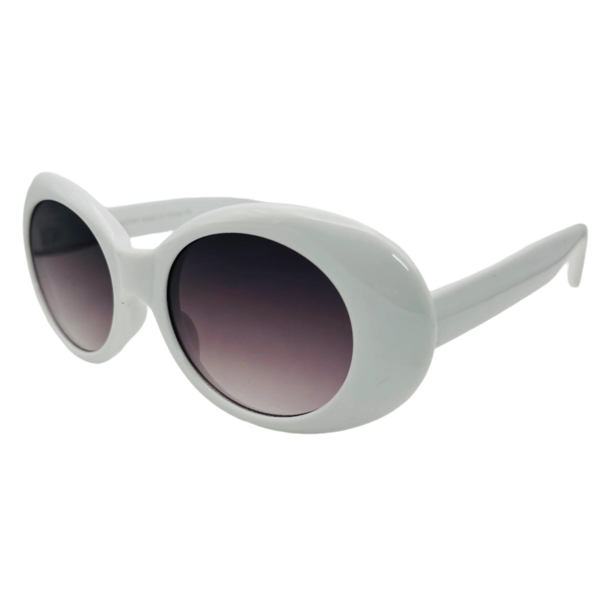 White Oval Lens Clout Sunglasses