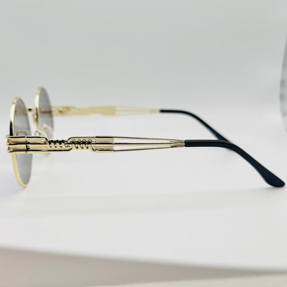 6146 | Round Steampunk Sunglasses with Spring Accents