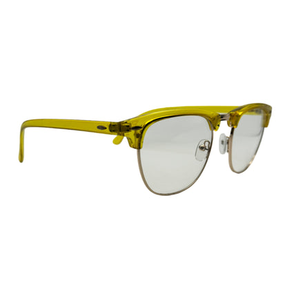 6039 (C) | Browline Clear Lens Non-Prescription Glasses with Color Accents