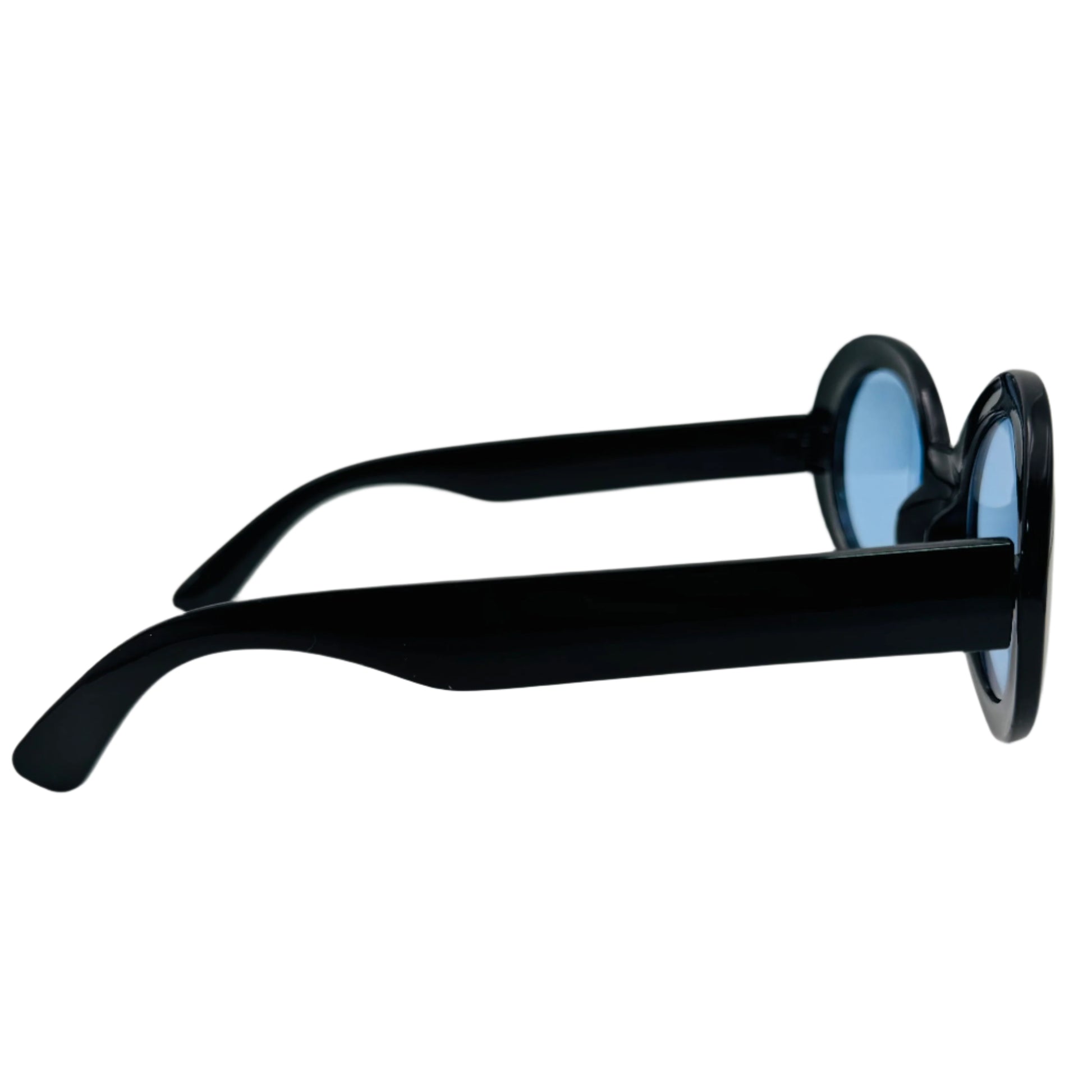 Black/Blue Oval Lens Clout Sunglasses