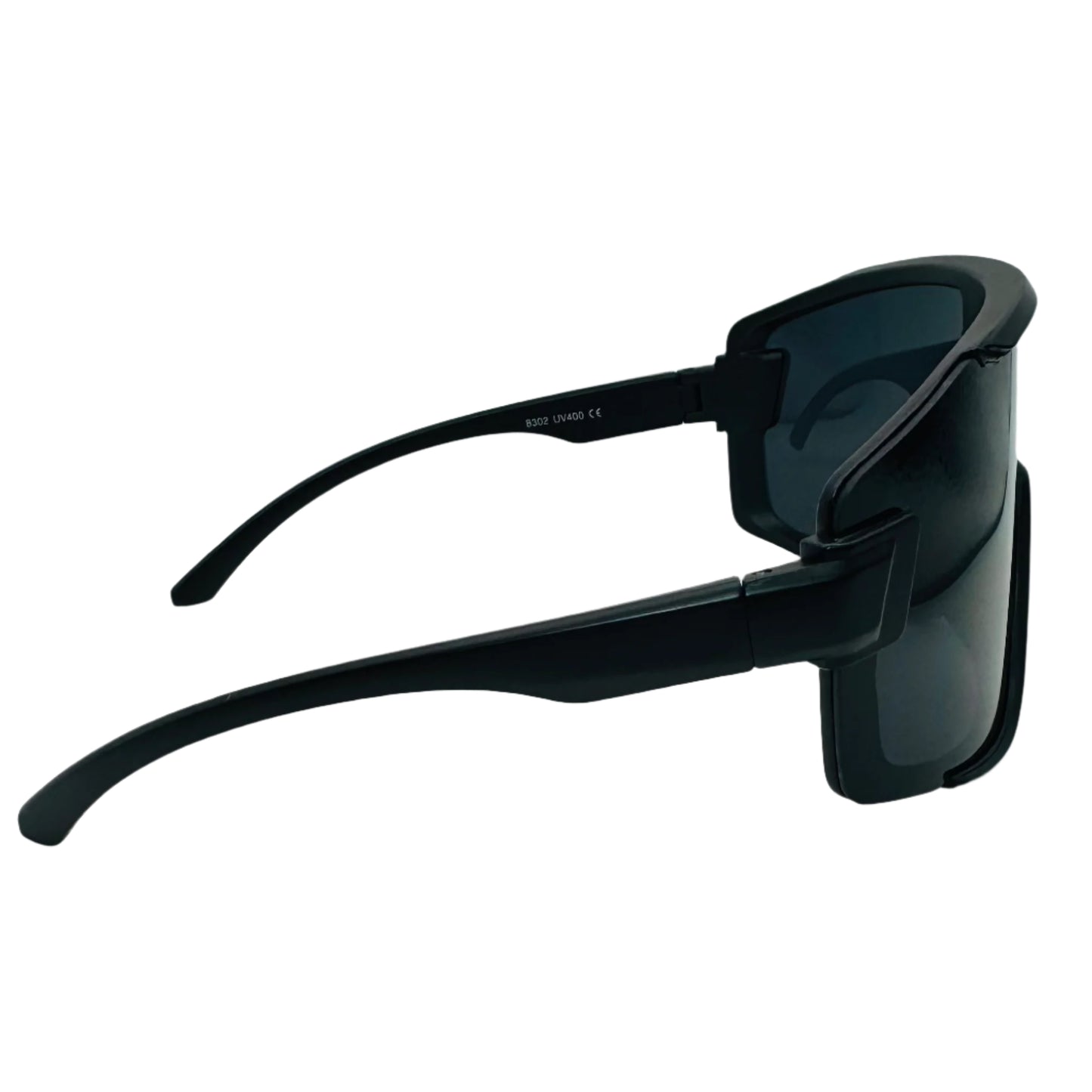 Black  Lens Sport Wrap Sunglasses