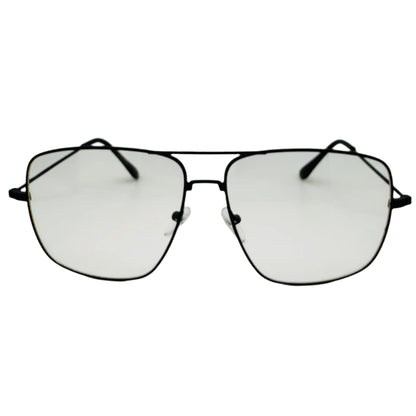 Black Clear Lens Square Glasses - Non Prescription