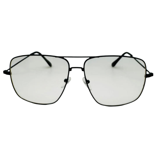 Black Clear Lens Square Glasses - Non Prescription
