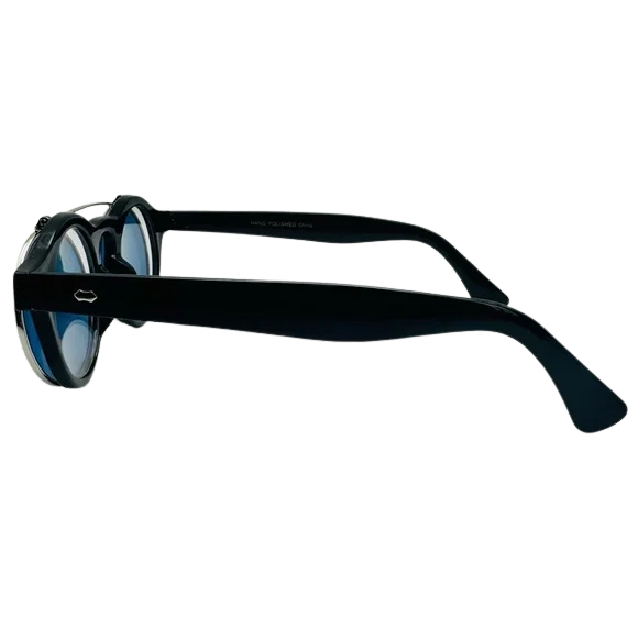 Black sunglasses on a white background