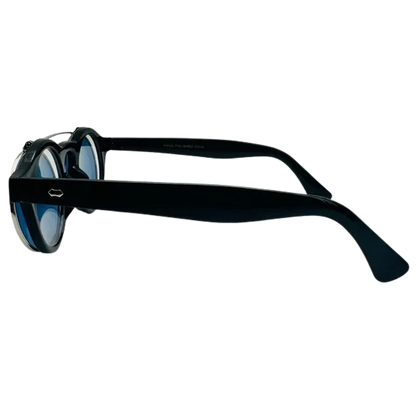 Black sunglasses on a white background