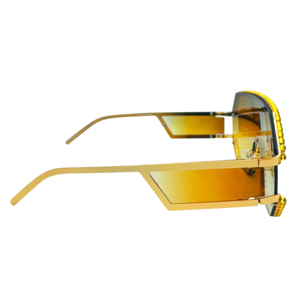 5000 | The Reign - Oversize Shield Sunglasses with Rhinestone Accents