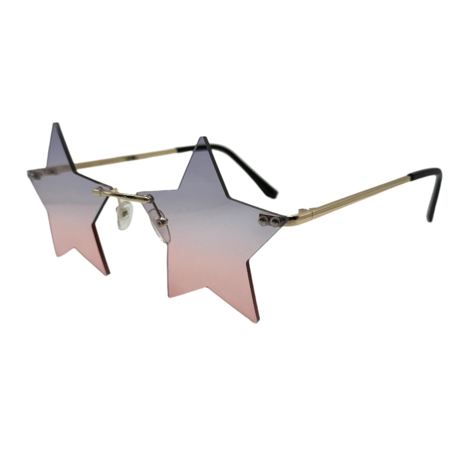 Purple/Pink Rimless Star Sunglasses