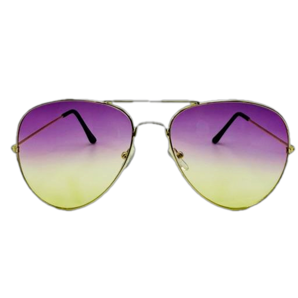 Purple/Yellow Lens Aviator Sunglasses