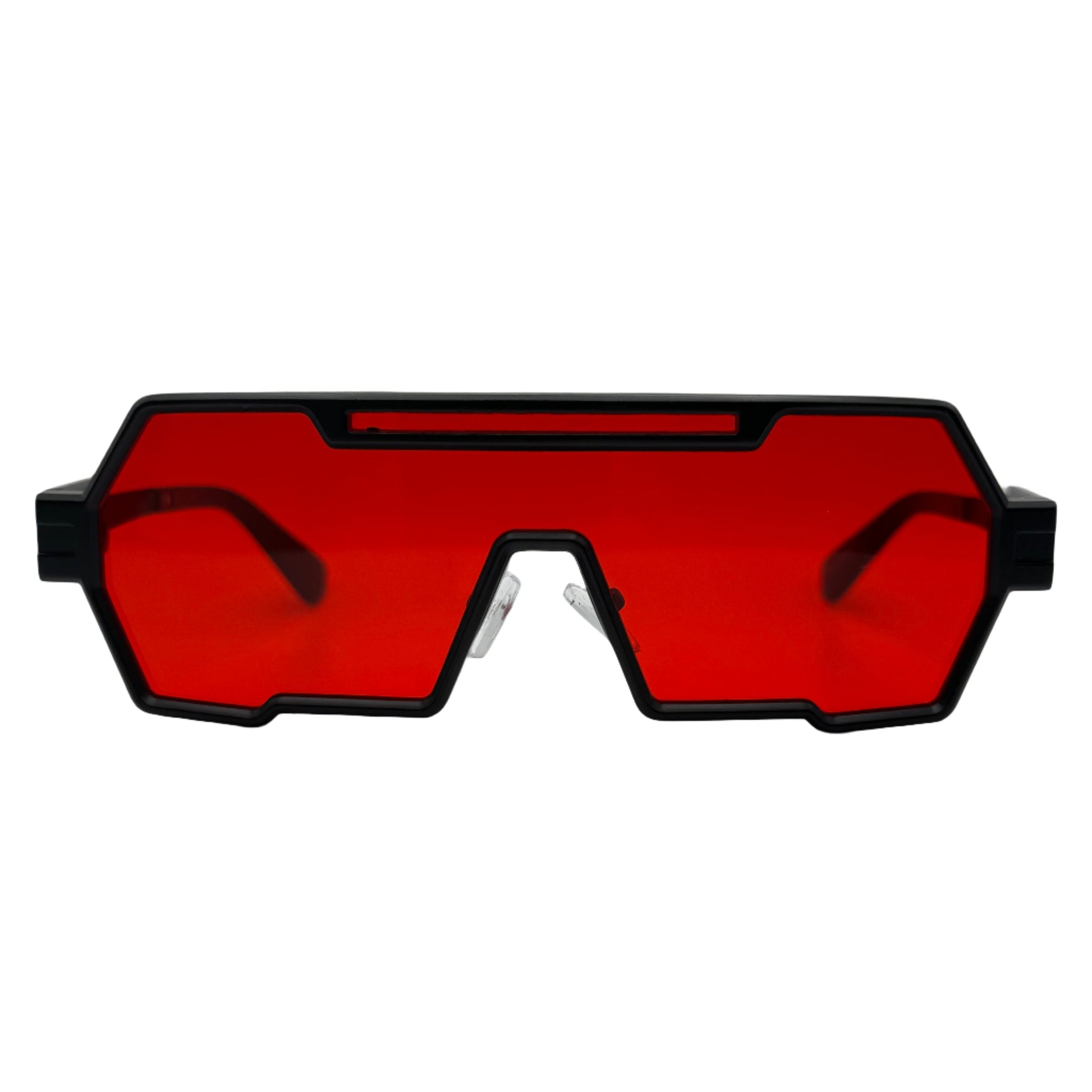 Black/Red Flat Top Sunglasses