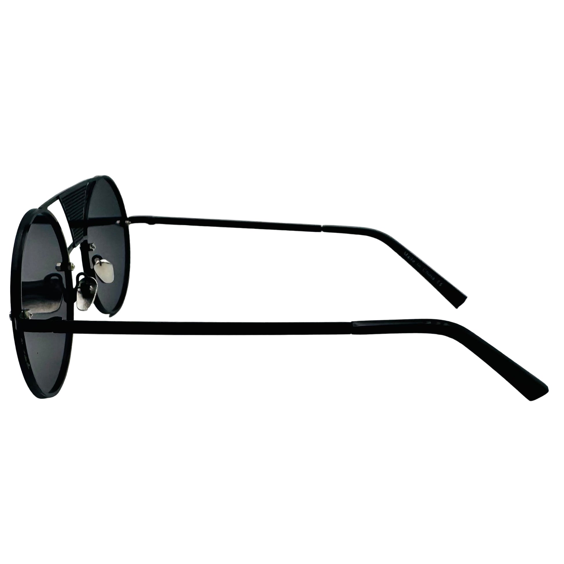 Black sunglasses on a white background