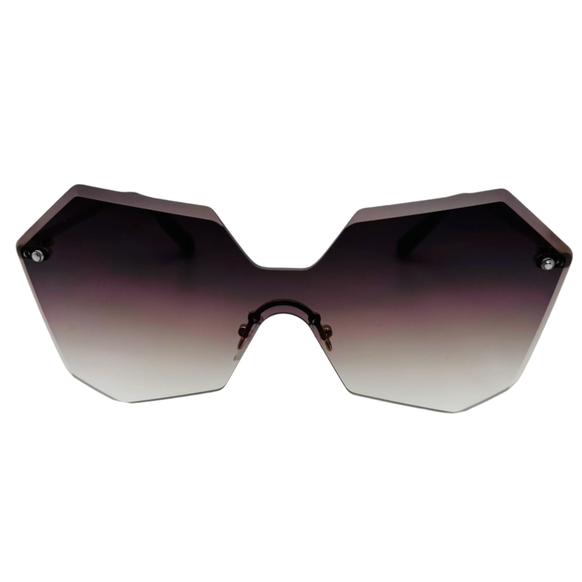 Black Butterfly Rimless Single Piece Lens Sunglasses
