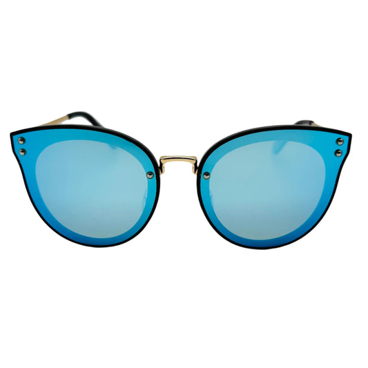 7020 | Rimless Mirrored Lens Cateye Sunglasses