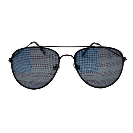 Kids Black USA Aviator Novelty Sunglasses