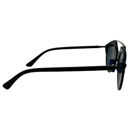 Rose Gold Mirror Round Sunglasses with Brow Bar