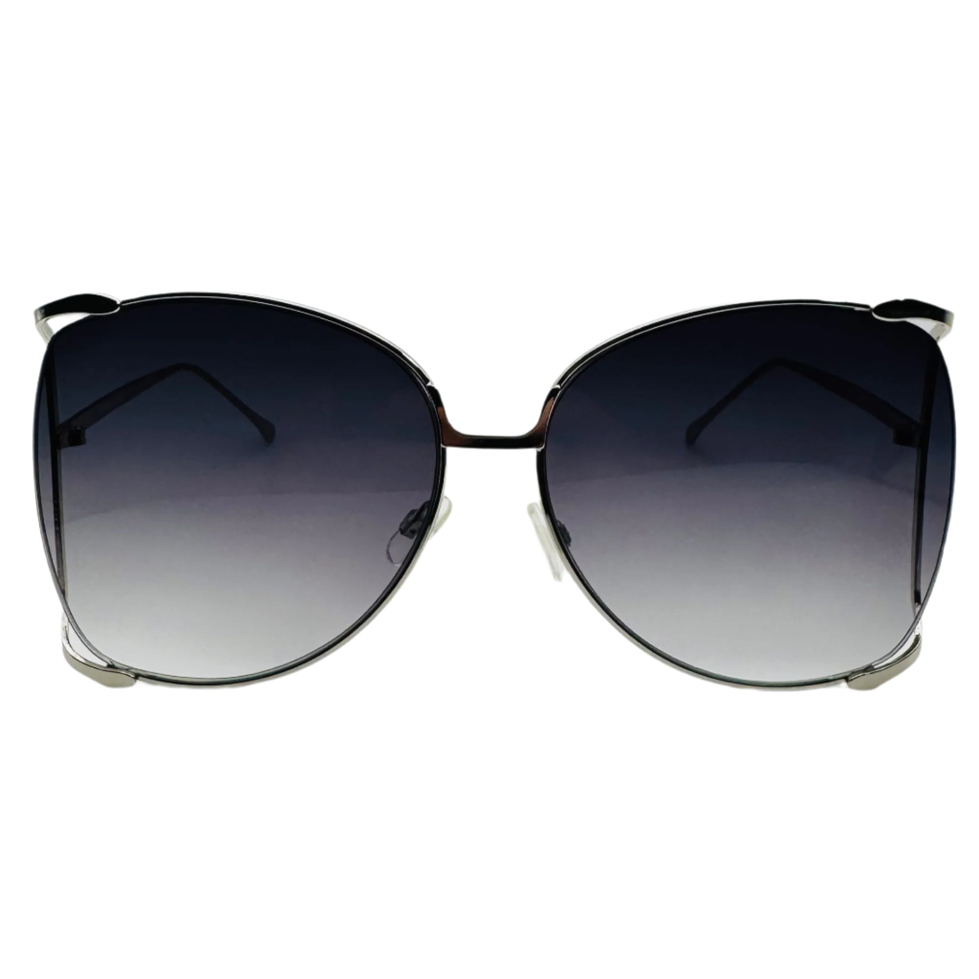 Silver/Black Butterfly Lens Sunglasses