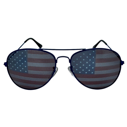 Blue American Flag Novelty Sunglasses