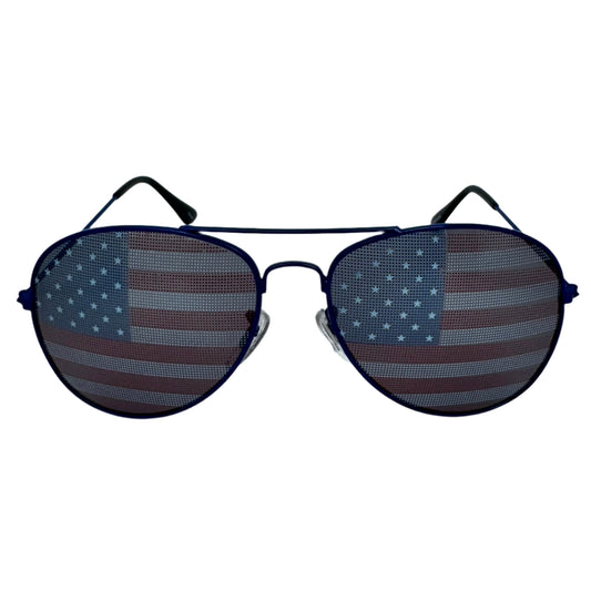 Blue American Flag Novelty Sunglasses