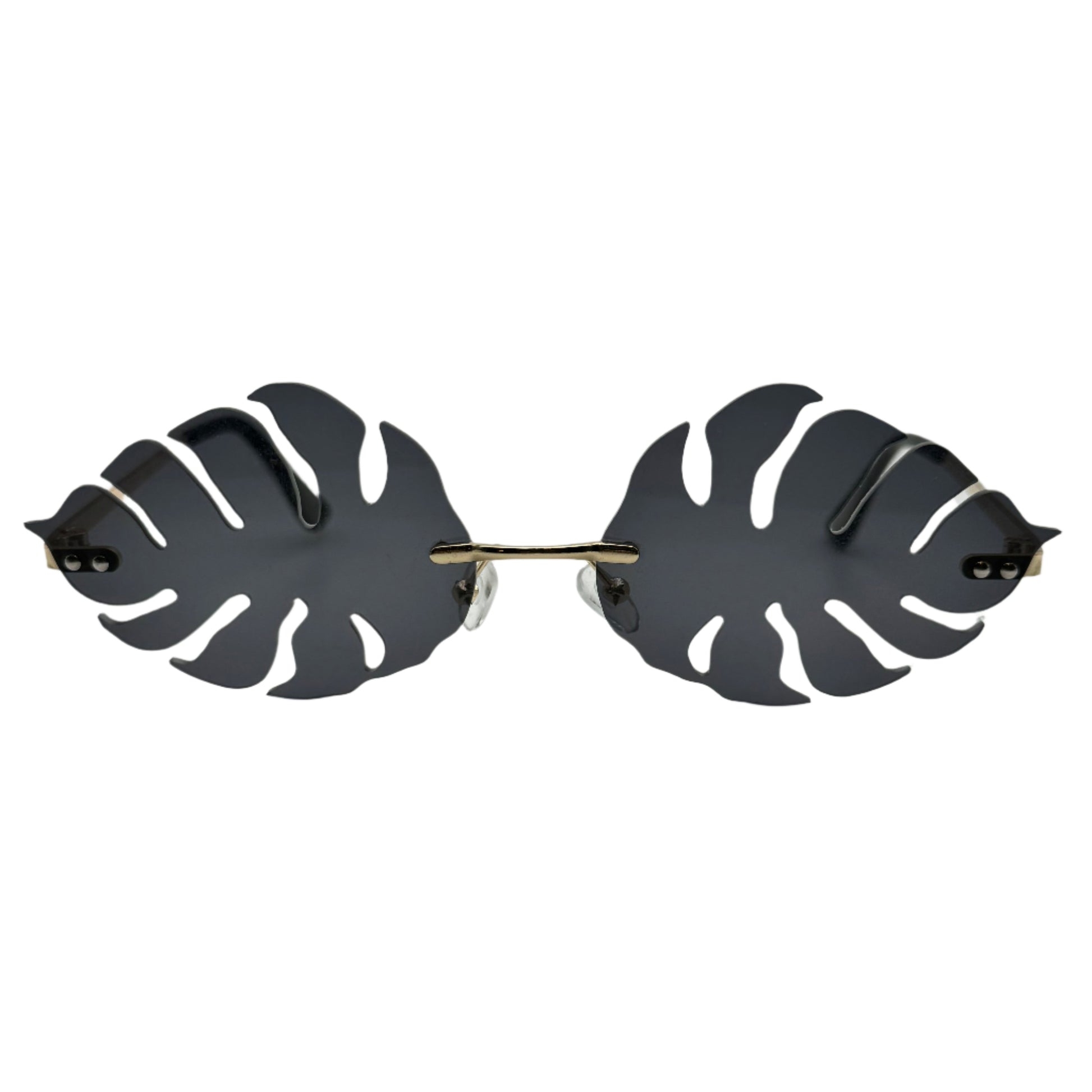 Black Rimless Leaf Novelty Sunglasses