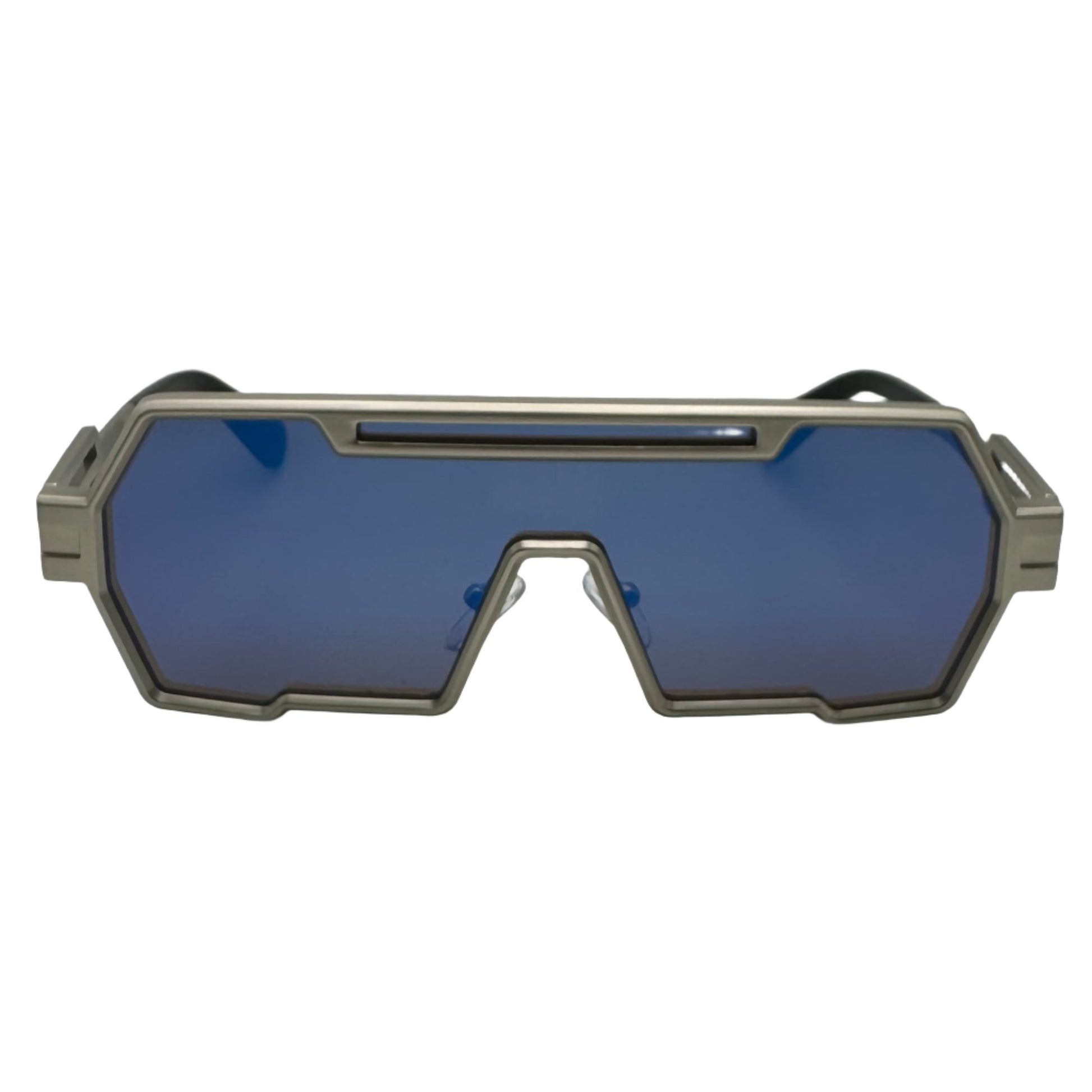 Silver & Blue Flat Top Sunglasses