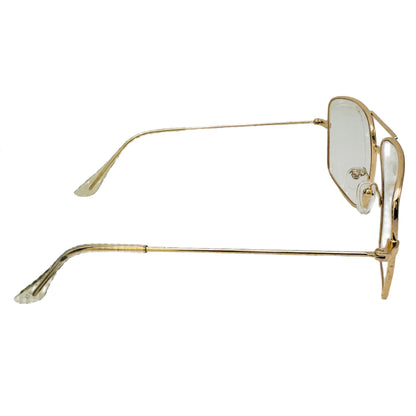 Gold Clear Lens Square Glasses - Non Prescription